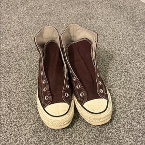 Converse Brown High-Tops with Cream Accents
